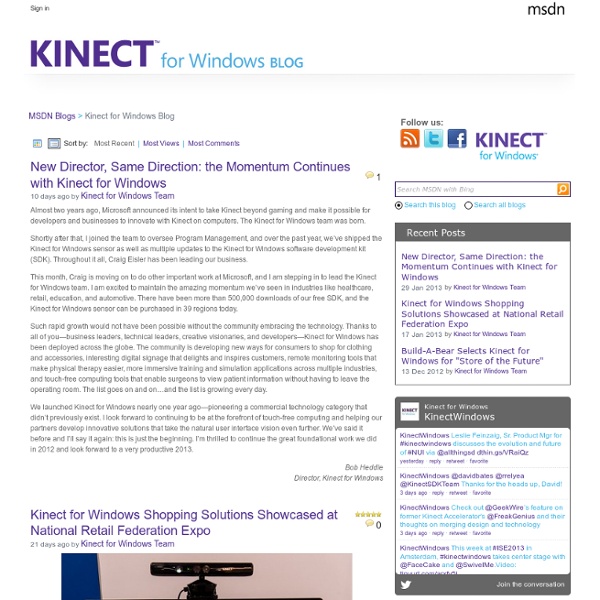 Kinect for Windows Blog