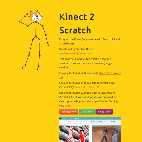 Free software for hooking Scratch up to Kinect