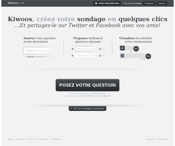 Kiwoos.com - sondage