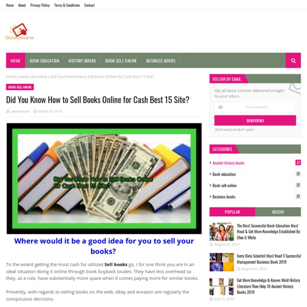 Did You Know How to Sell Books Online for Cash Best 15 Site?
