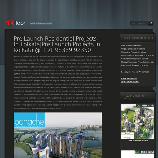 Kolkata Pre Launch Residential Projects