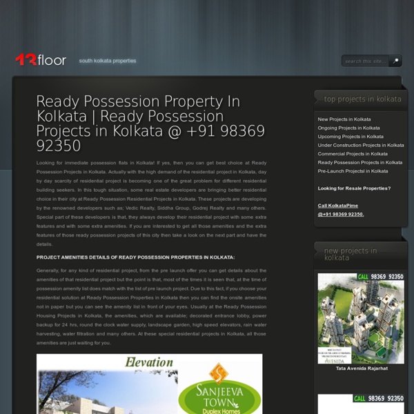 Ready Possession Residential Projects In Kolkata