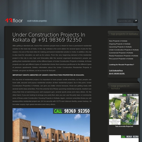 Under Construction Flats In Kolkata