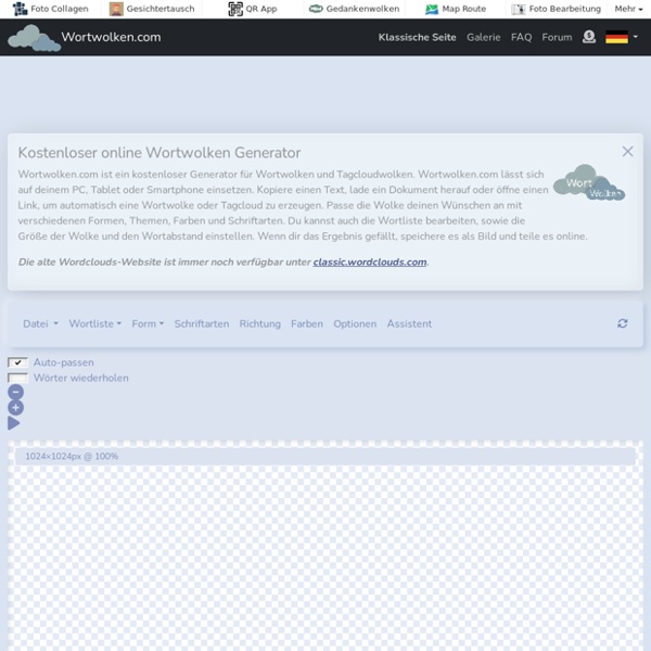 Kostenlose Seite zum online Generieren von Wortwolken und zum Erzeugen von Linkwolken - Wortwolken.com