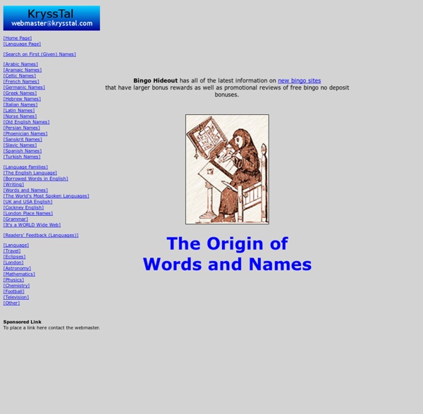 The Origin of Words and Names