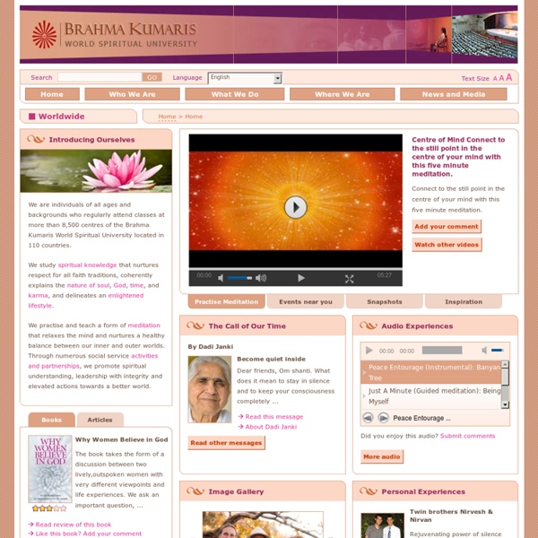 Brahma Kumaris Official Website - Home