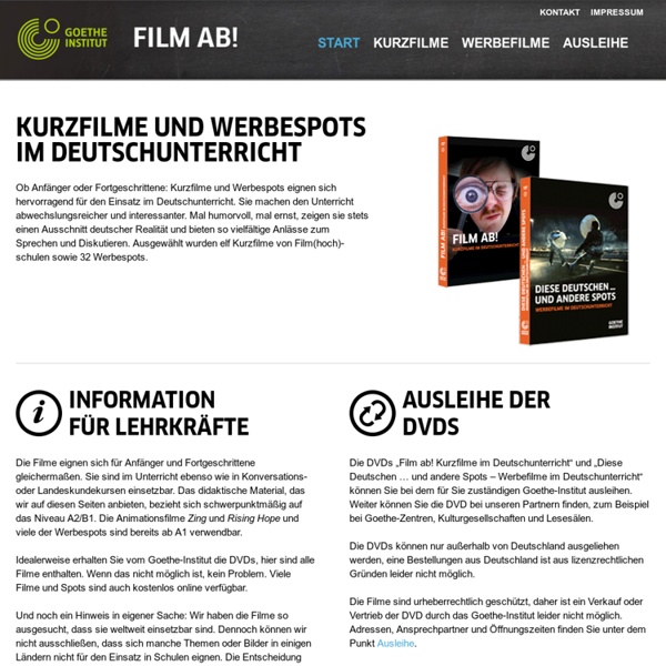 Film ab! – Kurzfilme im Unterricht - - Goethe-Institut