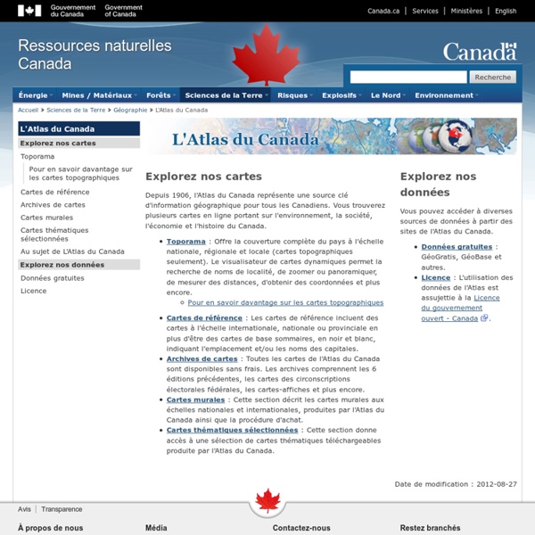 Atlas du Canada - Accueil