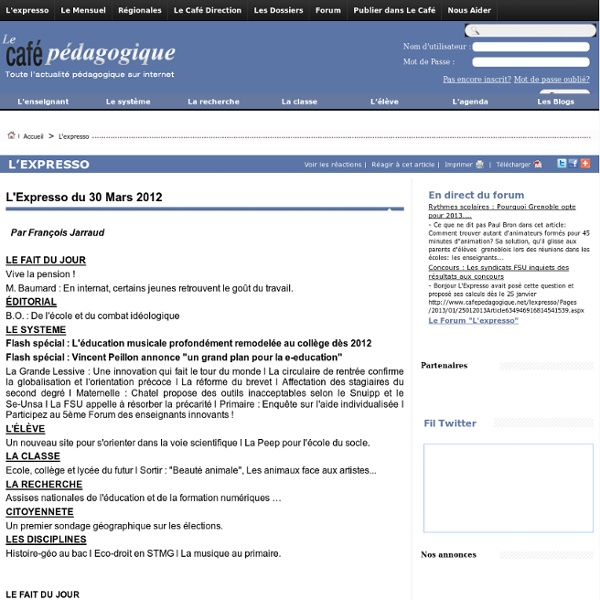 Expresso du 30 Mars 2012