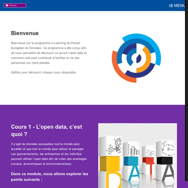 Open data, 13 cours en ligne