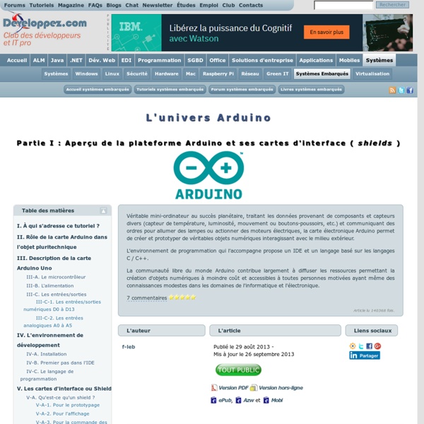 L'univers Arduino (1/2)