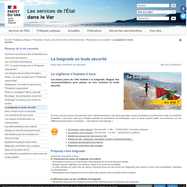 La baignade en toute sécurité - L'Etat dans le Var - Préfecture de Toulon (83)