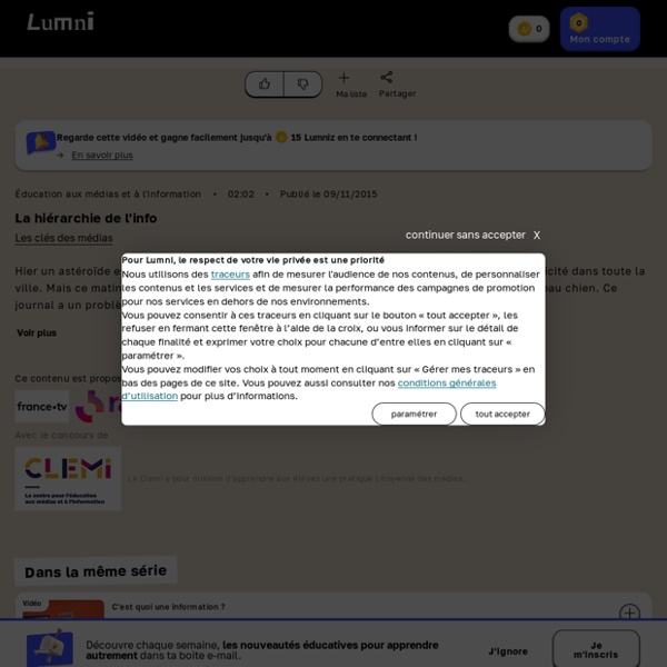La hiérarchie de l'info - Vidéo Education aux médias et à l'information