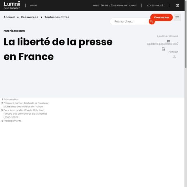 Enseignement - La liberté de la presse en France