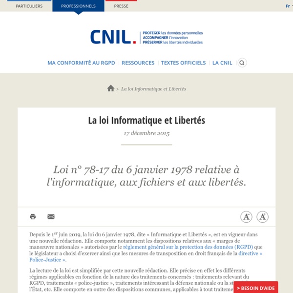La loi « Informatique et Libertés »