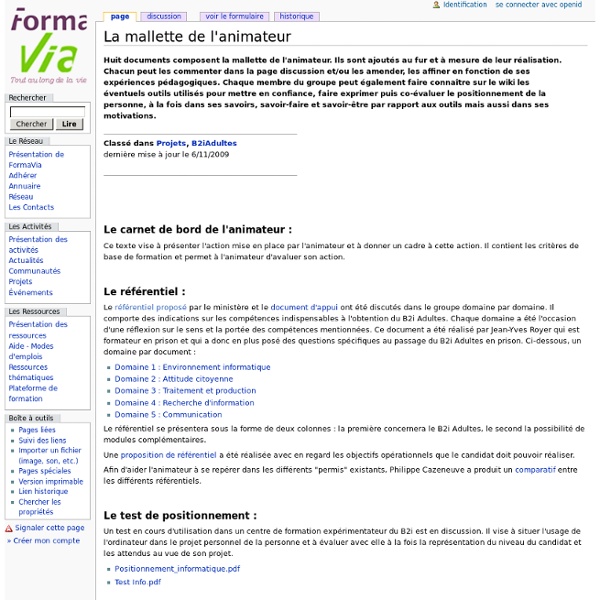 Pour visionner le document de présentation, cliquez sur Document d'appui dans la rubrique référentiel