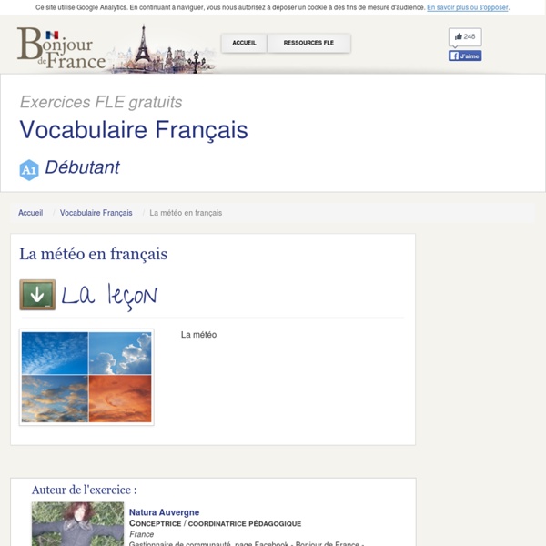 Bonjour de France vocabulaire- meteo