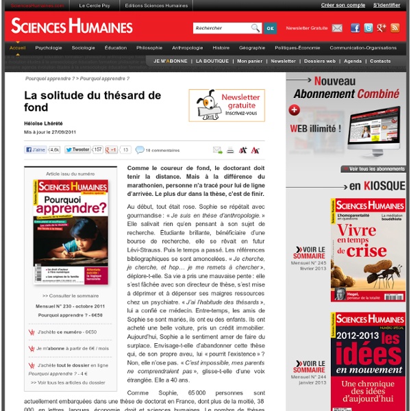 La solitude du thésard de fond