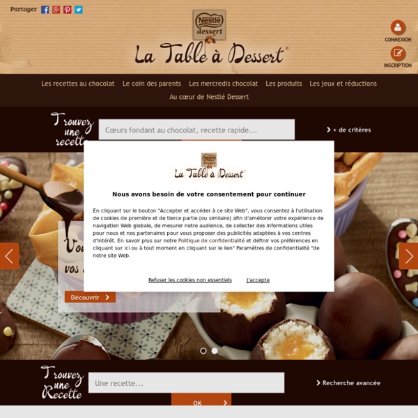 Recettes de desserts au chocolat et activités gourmandes - La Table à Dessert