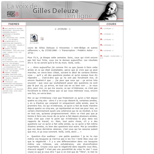 La voix de Gilles Deleuze