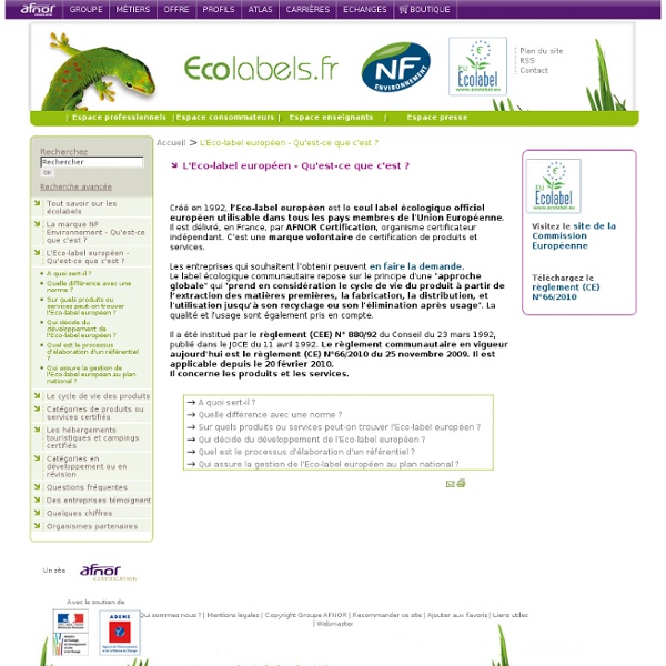 L'Eco-label européen - Qu'est-ce que c'est ?