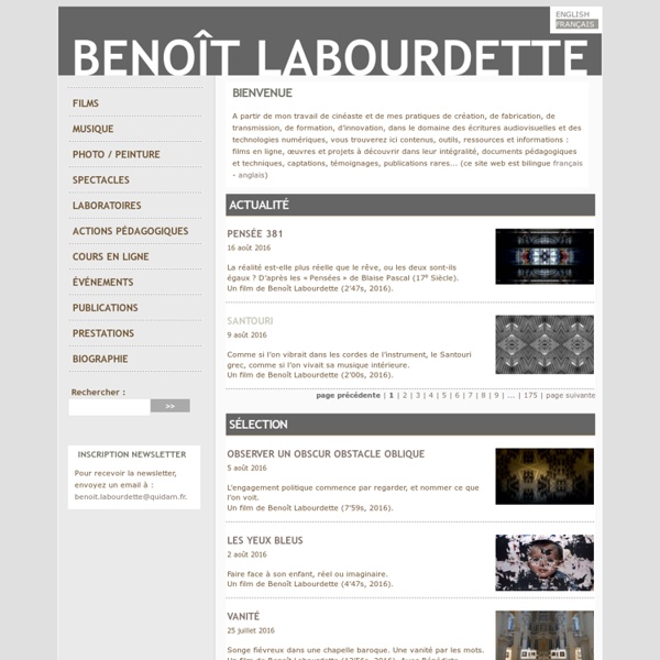 Benoît Labourdette - Le cinéma numérique, une écriture.