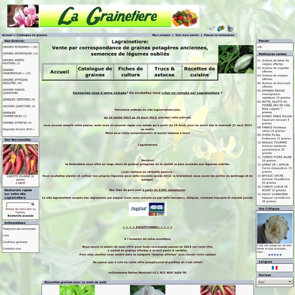 Graines semences potageres anciennes, legumes oublies, semences ornementales rares