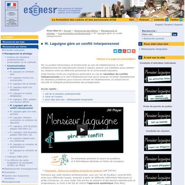 M. Laguigne gère un conflit interpersonnel
