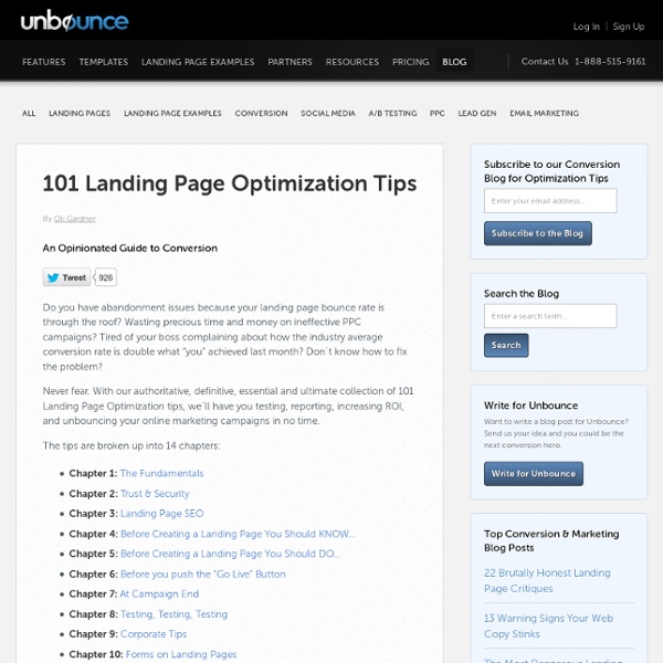 101 Landing Page Optimization Tips