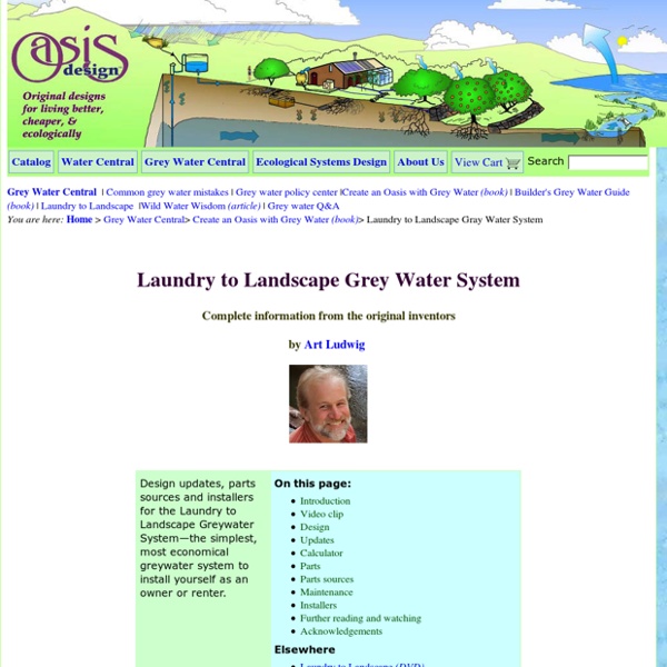 Laundry To Landscape Graywater Systems; Design & Parts