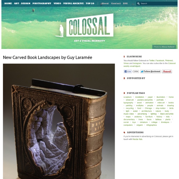 New Carved Book Landscapes by Guy Laramee