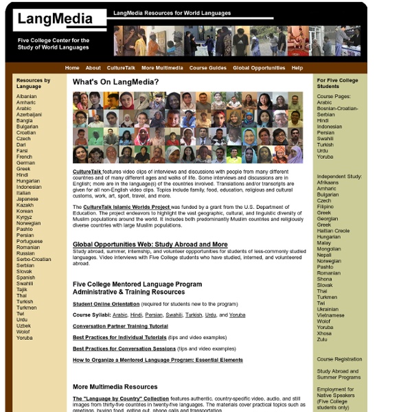 Resources for World Languages - Five College Center for the Study of World Languages