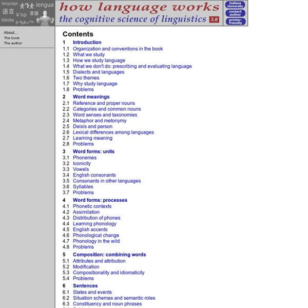 How Language Works (Edition 3.0) Table of Contents Pearltrees