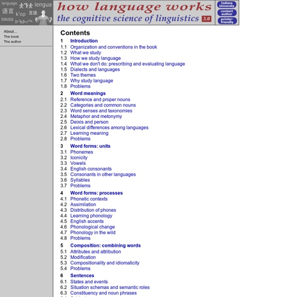 How Language Works (Edition 3.0): Table of Contents