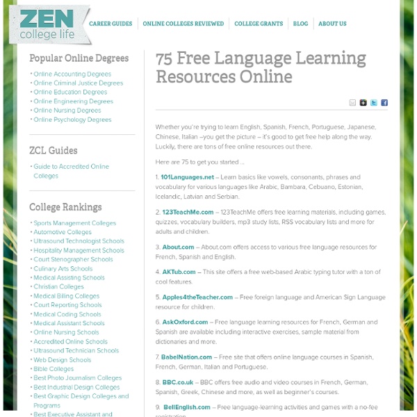 75 Free Language Learning Resources Online