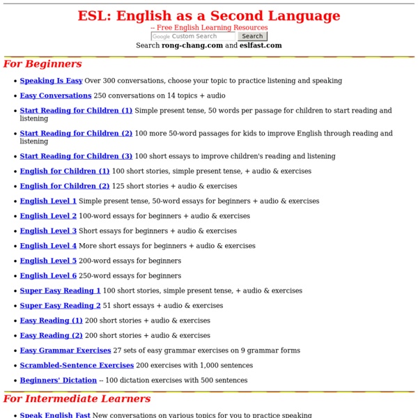 ESL: English as a Second Language - Free English learning resources