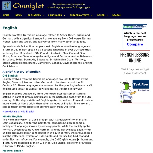 English language, alphabet and pronunciation