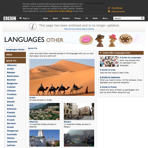 Languages - Quick Fix - Essential phrases in 40 languages