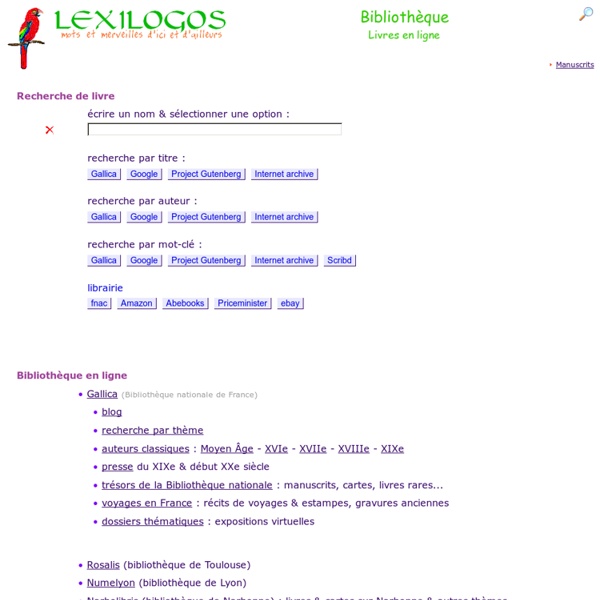 Livres en ligne dans toutes les langues - Bibliothèque LEXILOGOS