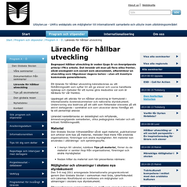Lärande för hållbar utveckling - utbyten.se