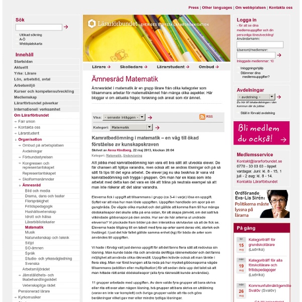 Lärarförbundet - Blogg - Ämnesråd Matematik