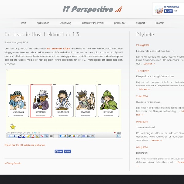 En läsande klass. Lektion 1 år 1-3 - IT Perspective