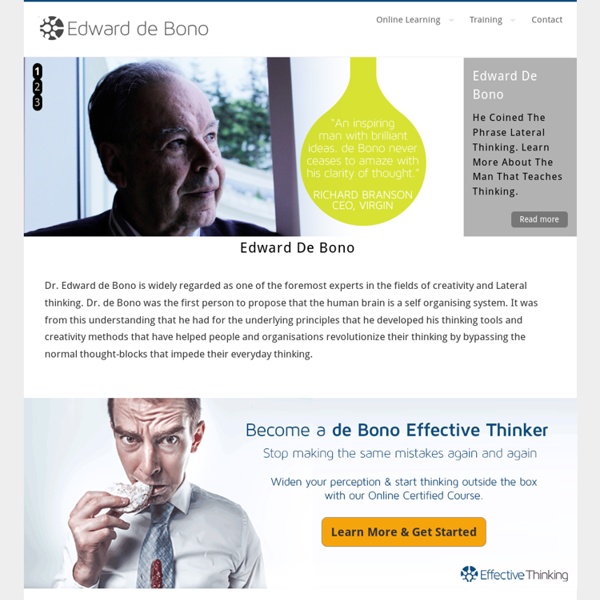 EDWARD DE BONO'S AUTHORISED WEBSITE - HOME PAGE