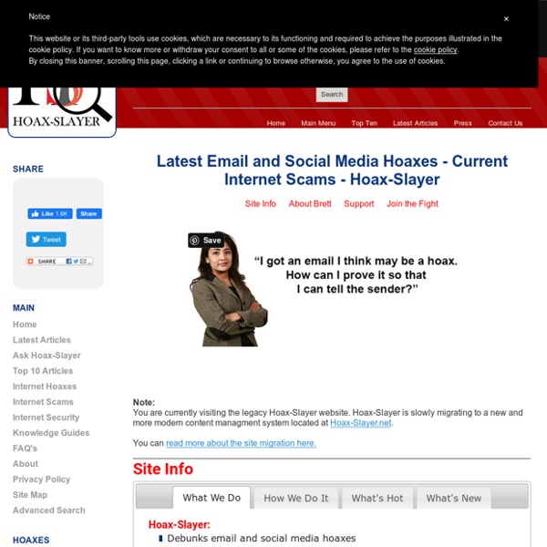 Latest Email Hoaxes - Current Internet Scams - Hoax-Slayer