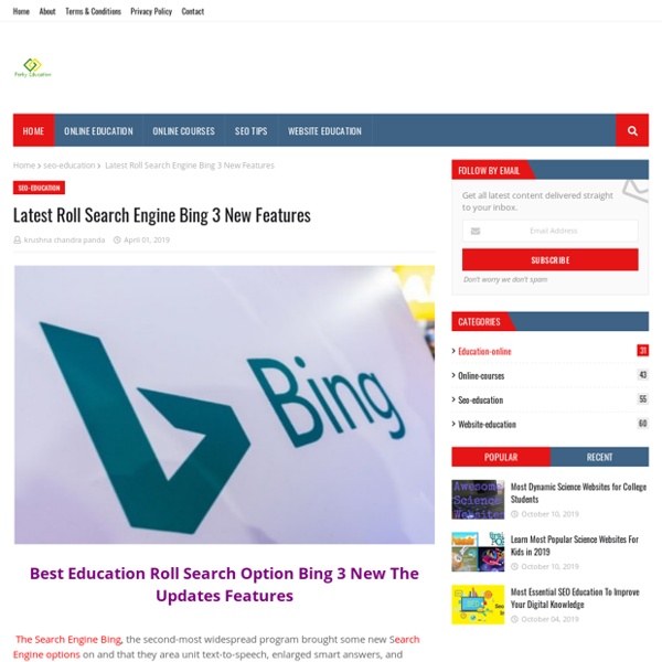 Latest Roll Search Engine Bing 3 New Features