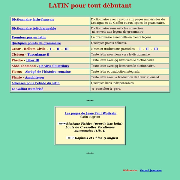 Latin pour tout débutant
