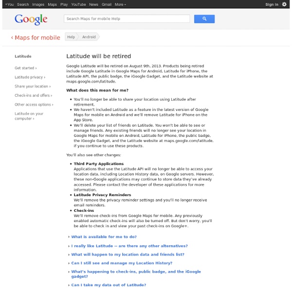 Latitude - Centre d'aide Google Mobile