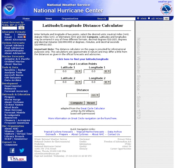 Latitude/Longitude Distance Calculator | Pearltrees