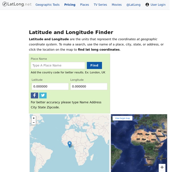 Latitude and Longitude Finder