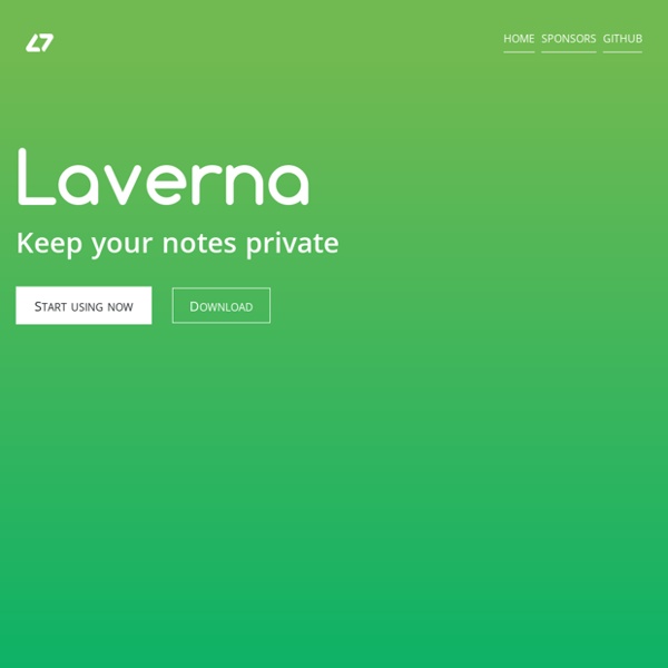 Laverna - store your notes anonymously and encrypted